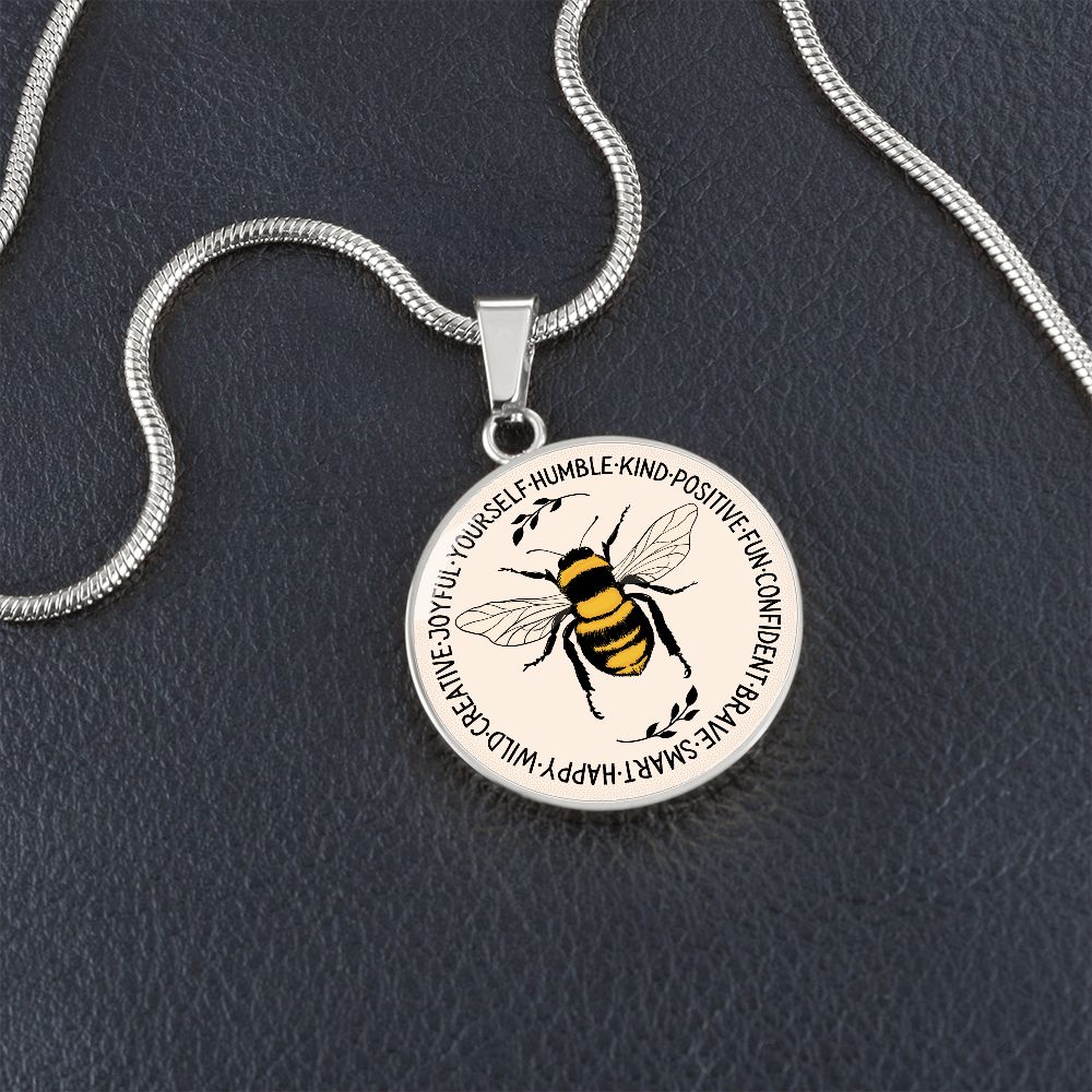 "Bee Something" Graphic Pendant Necklace