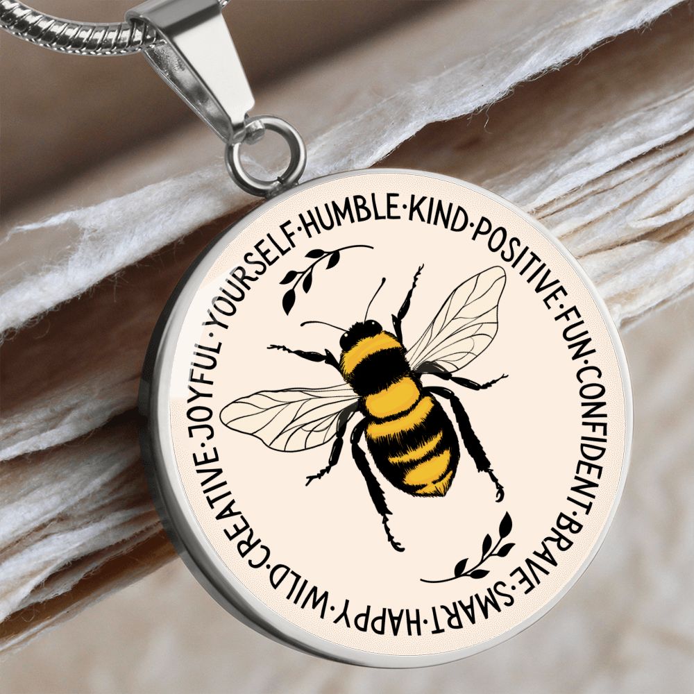 "Bee Something" Graphic Pendant Necklace