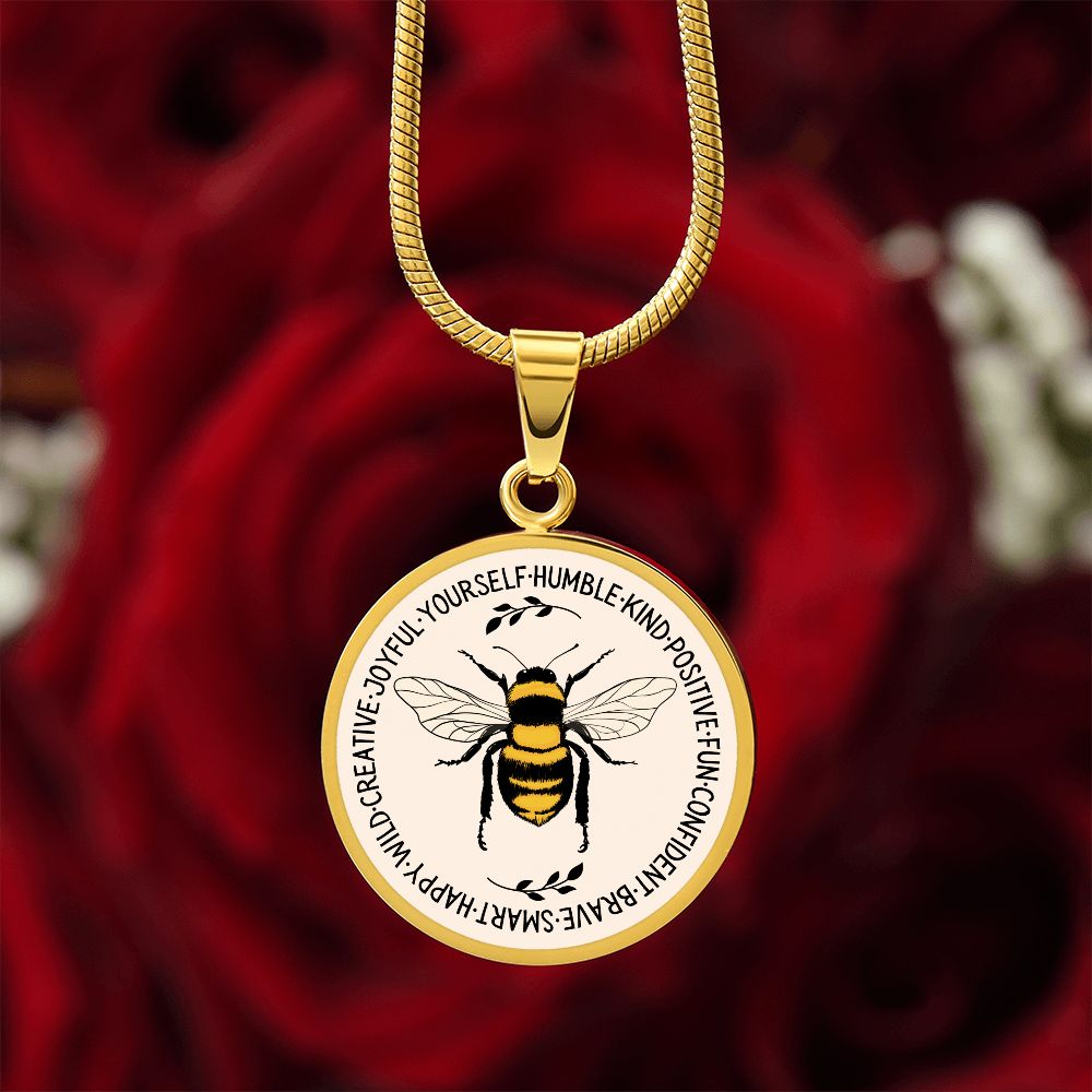 "Bee Something" Graphic Pendant Necklace