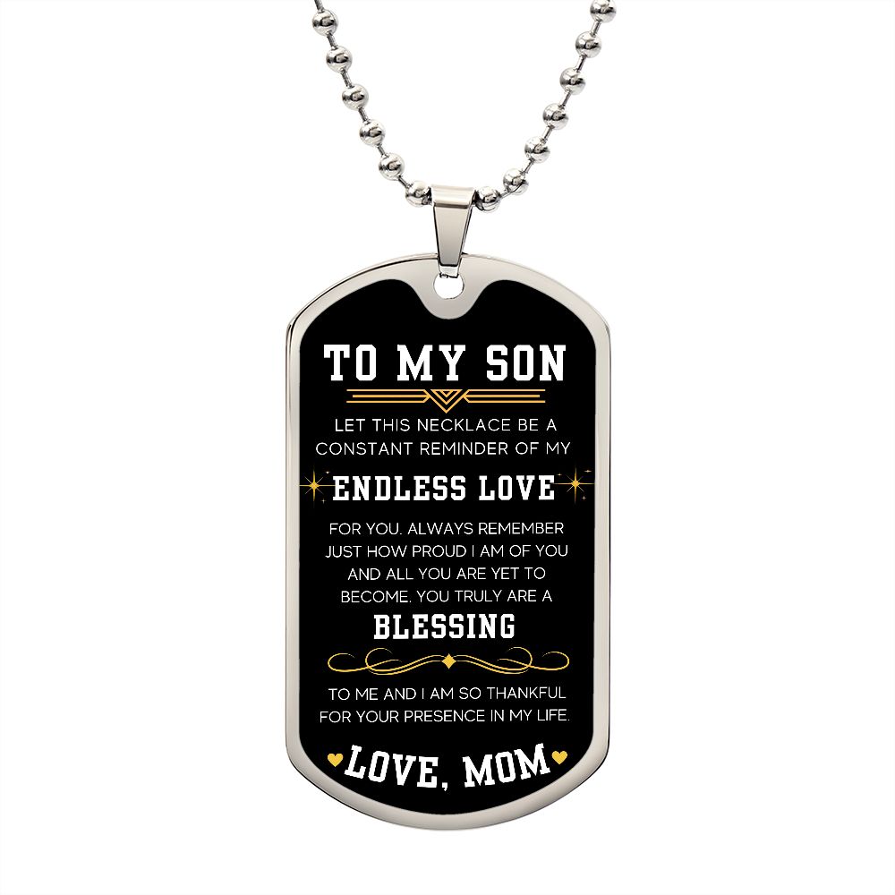 Endless Love - Military Chain Dog Tag Necklace For Son