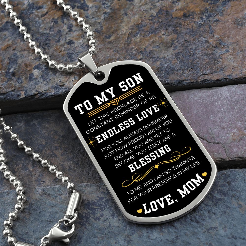 Endless Love - Military Chain Dog Tag Necklace For Son