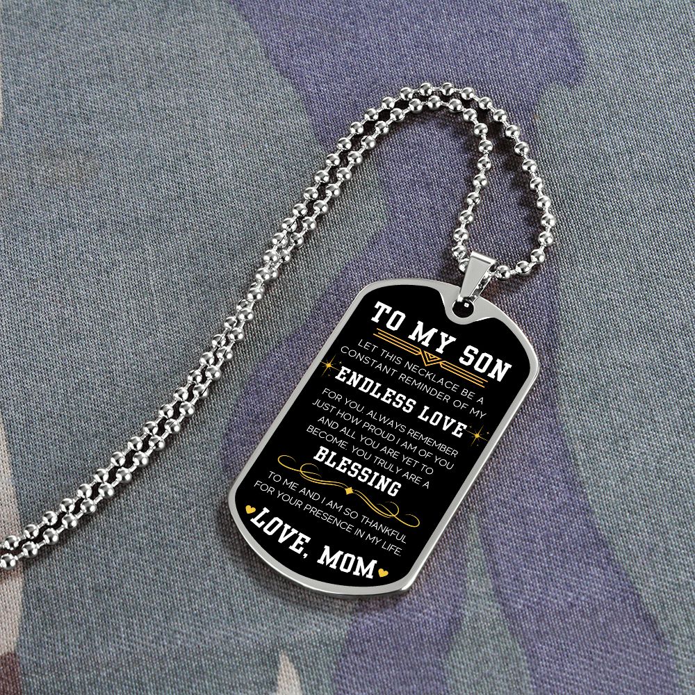 Endless Love - Military Chain Dog Tag Necklace For Son