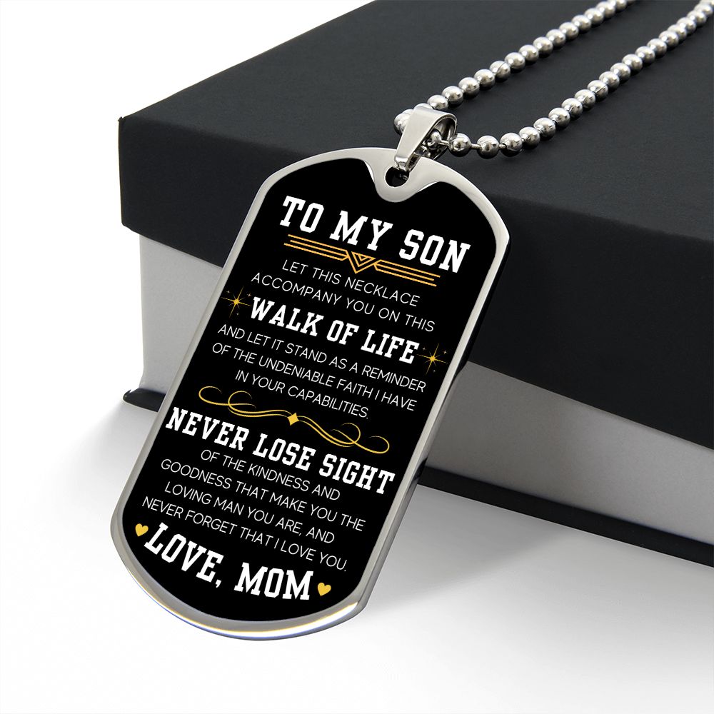On This Walk Of Life - Military Chain Dog Tag Necklace For Son