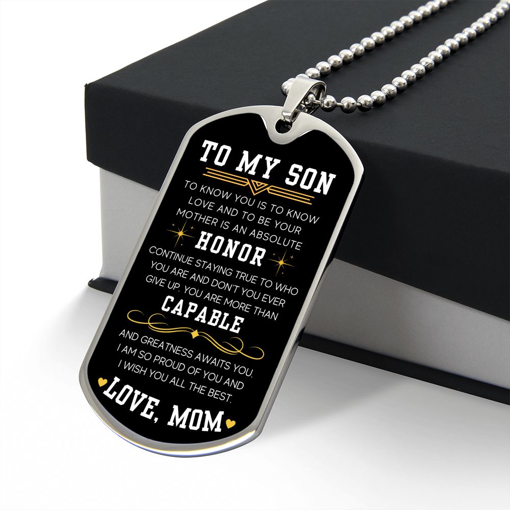 Stay True To Who You Are - Military Chain Dog Tag Necklace For Son
