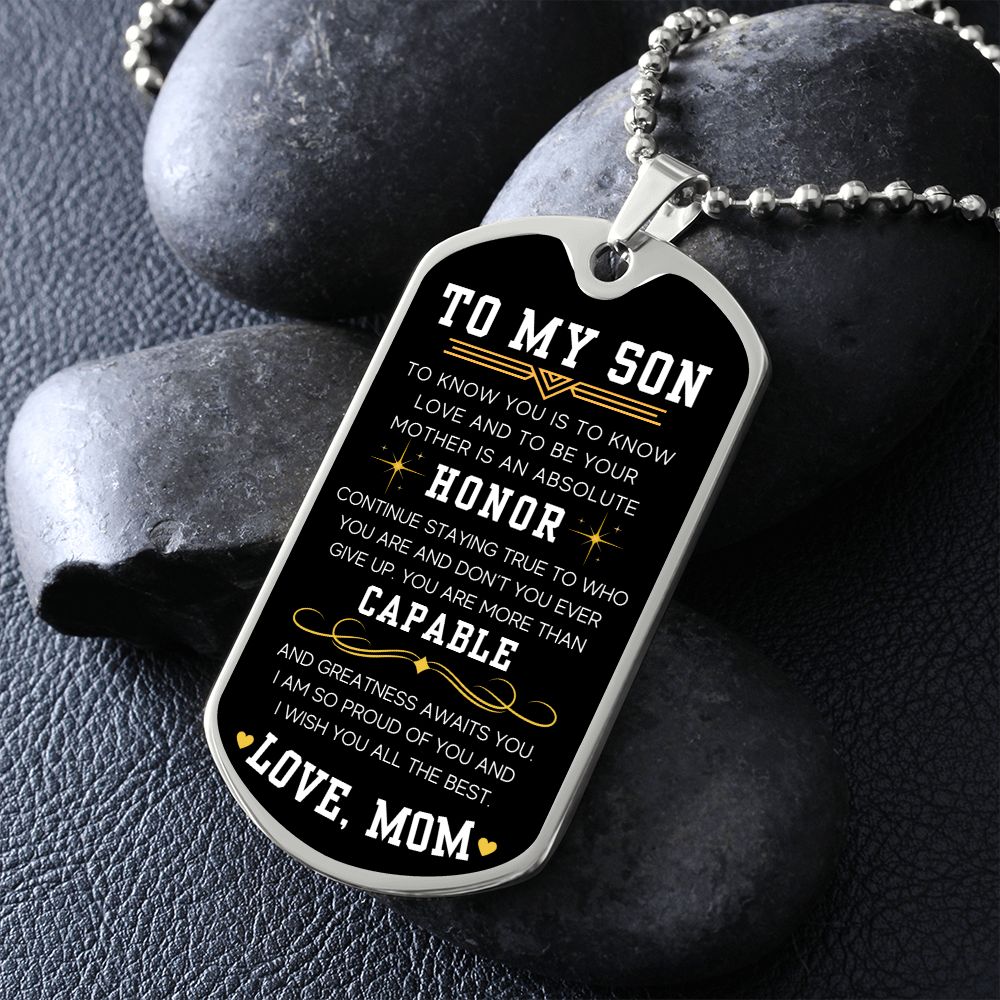 Stay True To Who You Are - Military Chain Dog Tag Necklace For Son