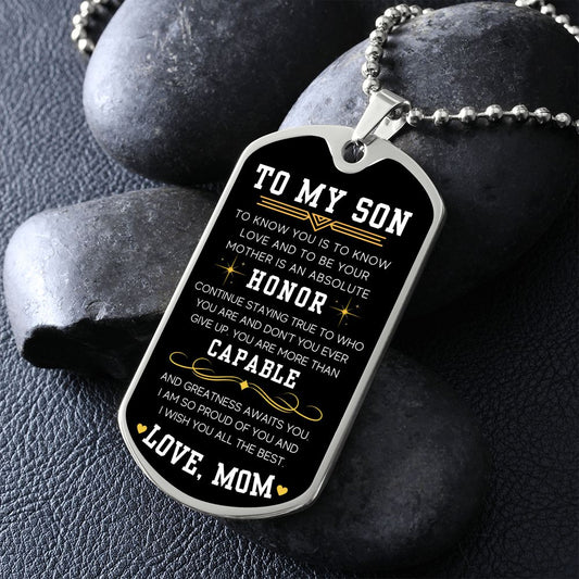 Stay True To Who You Are - Military Chain Dog Tag Necklace For Son