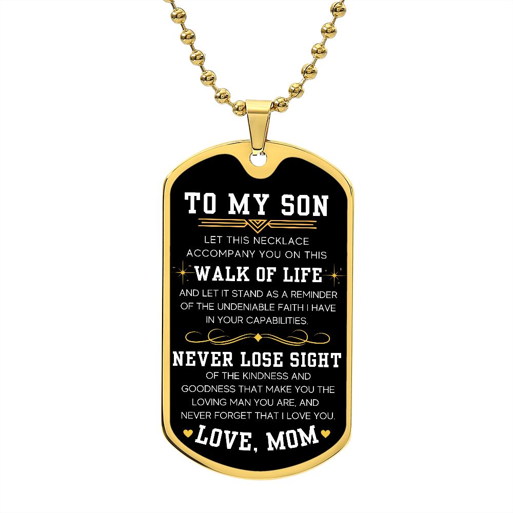 On This Walk Of Life - Military Chain Dog Tag Necklace For Son