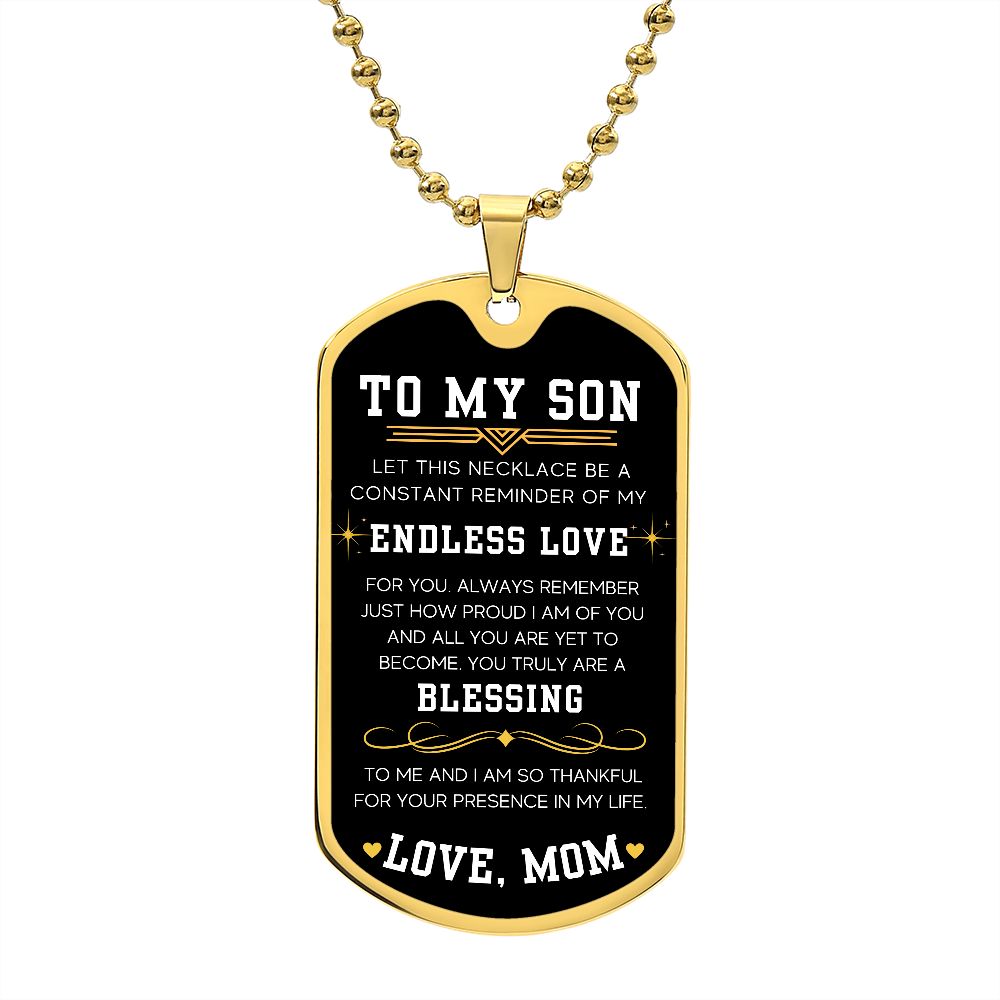 Endless Love - Military Chain Dog Tag Necklace For Son