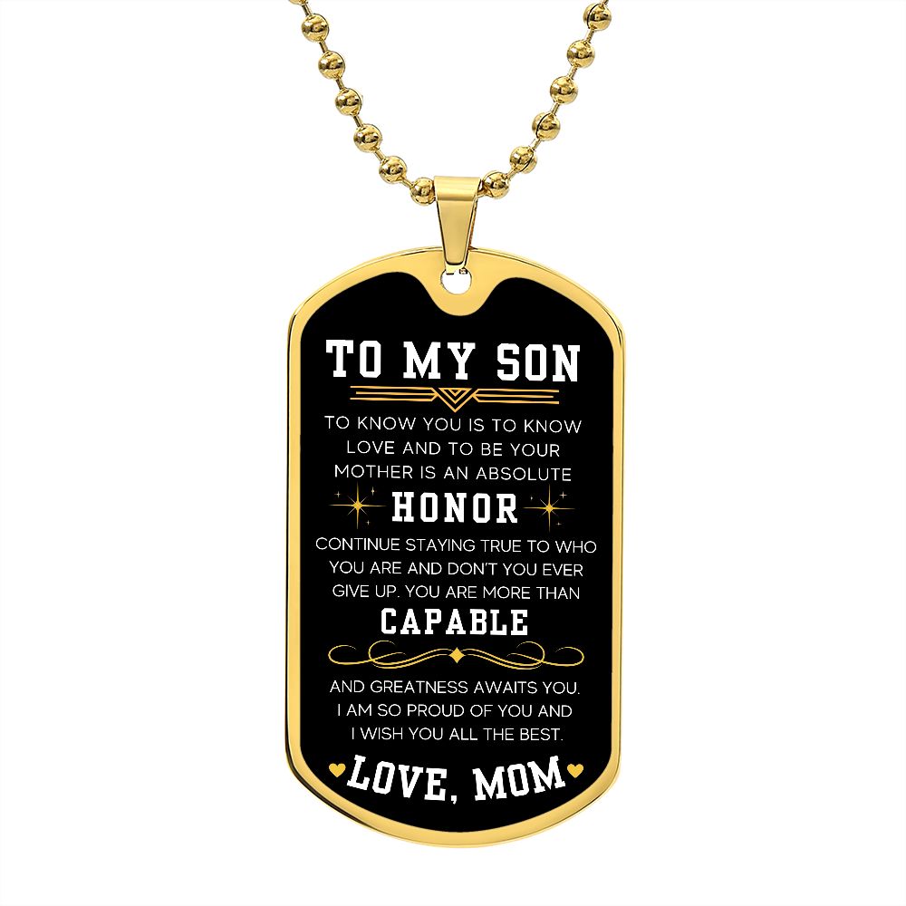 Stay True To Who You Are - Military Chain Dog Tag Necklace For Son