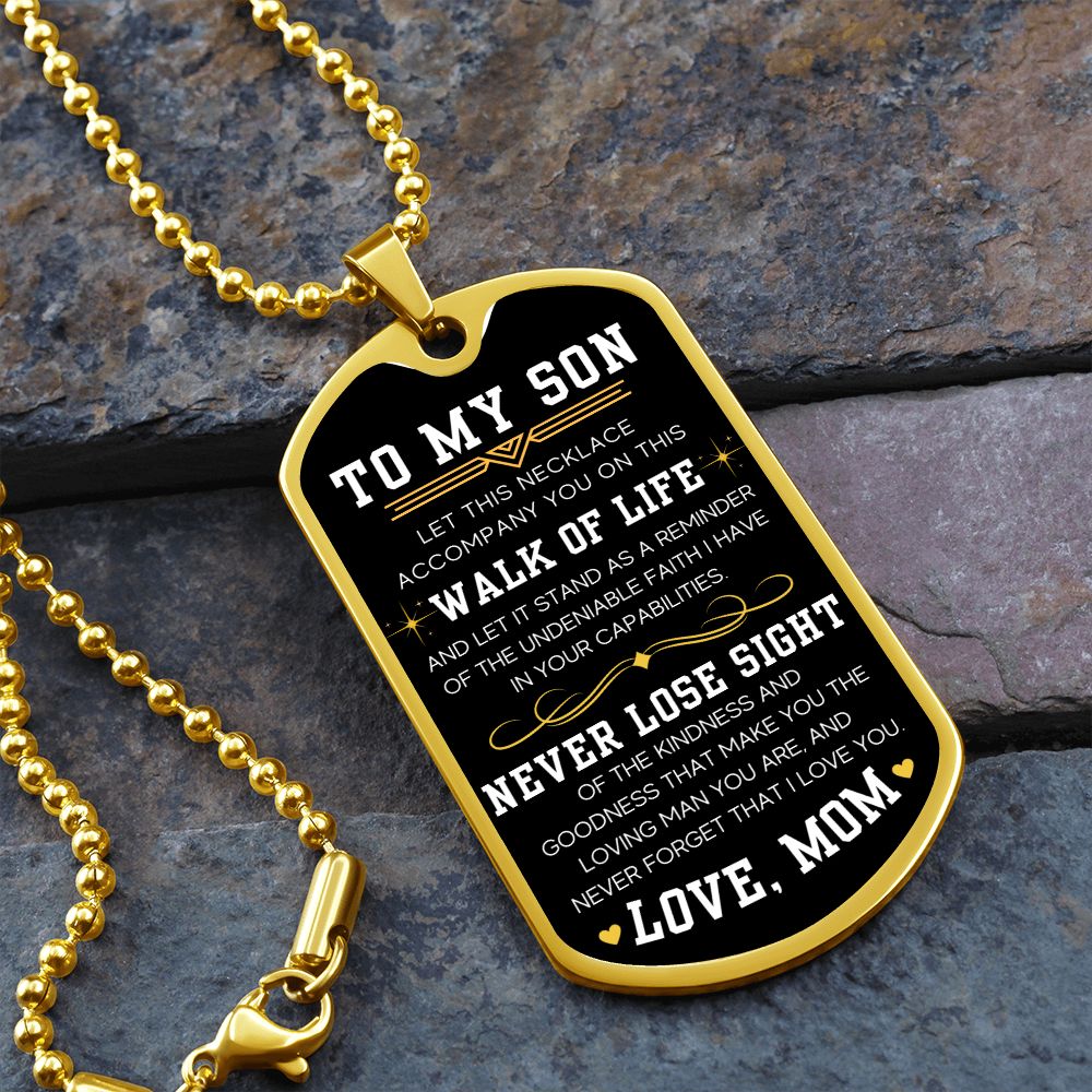 On This Walk Of Life - Military Chain Dog Tag Necklace For Son