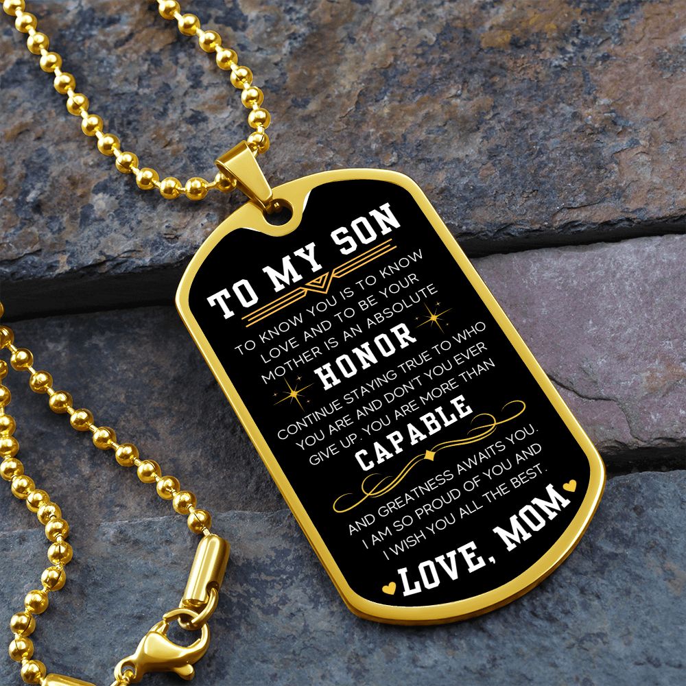 Stay True To Who You Are - Military Chain Dog Tag Necklace For Son