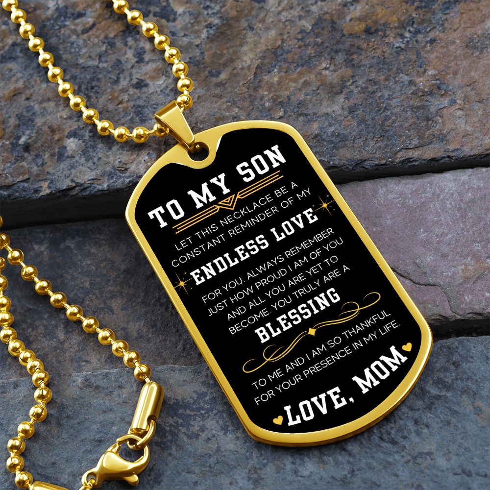Endless Love - Military Chain Dog Tag Necklace For Son