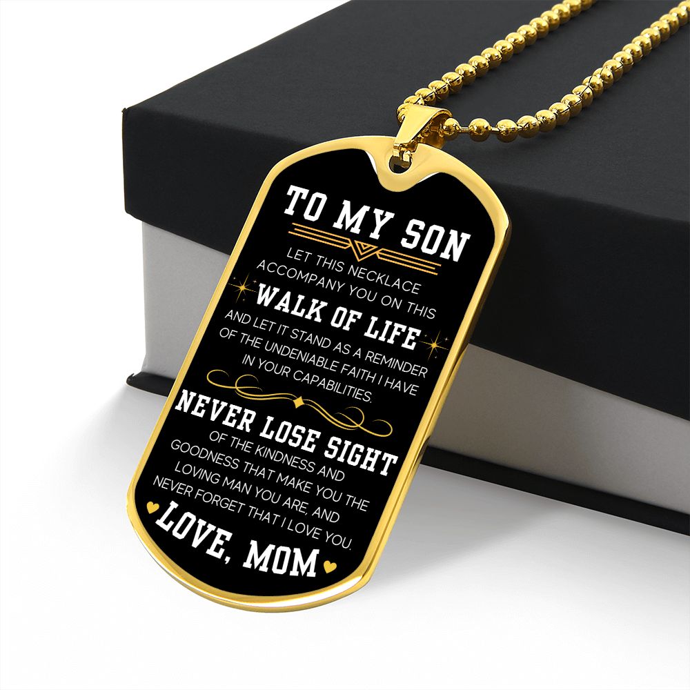 On This Walk Of Life - Military Chain Dog Tag Necklace For Son
