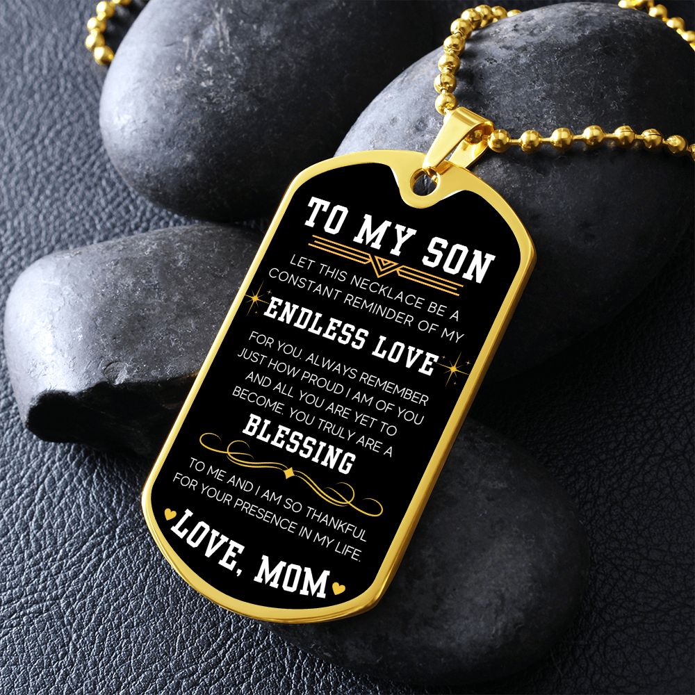 Endless Love - Military Chain Dog Tag Necklace For Son
