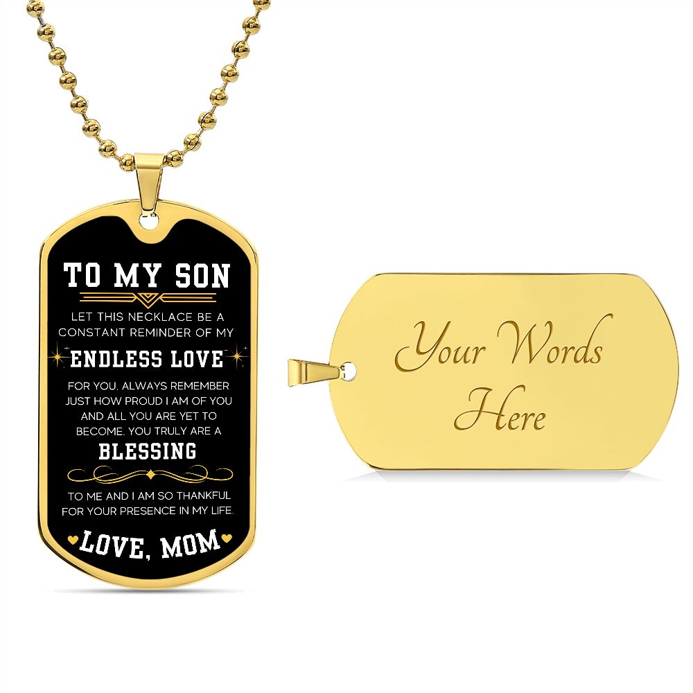 Endless Love - Military Chain Dog Tag Necklace For Son