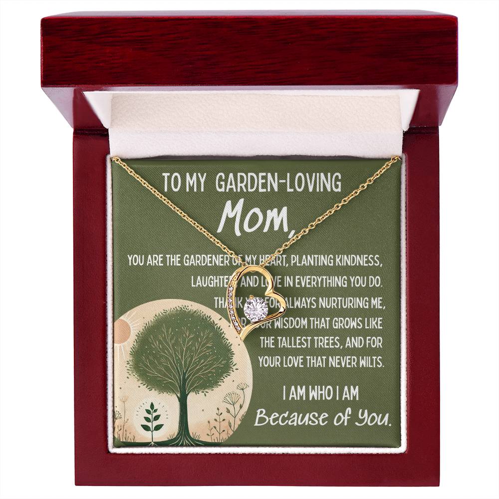 To My Garden-Loving Mom โ Forever Love Necklace with Heartfelt Message