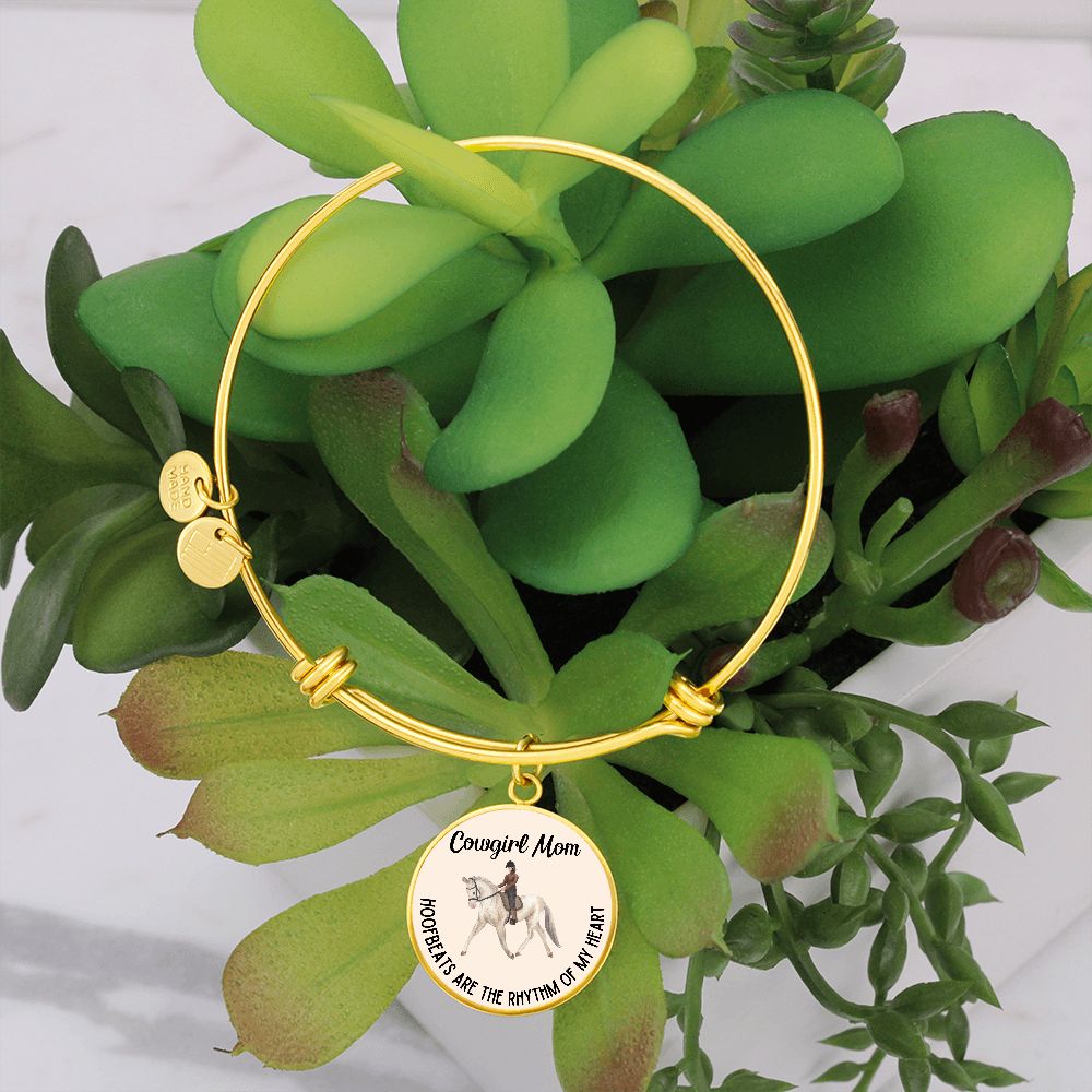 Hoofbeats Are The Rhythm Of My Heart Graphic Bangle For Cowgirl Mom