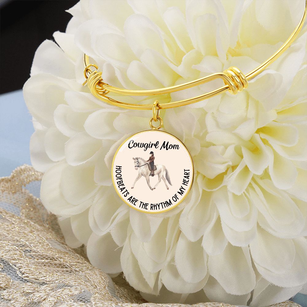 Hoofbeats Are The Rhythm Of My Heart Graphic Bangle For Cowgirl Mom