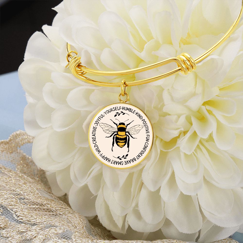"Bee Something" Inspirational Graphic Bangle