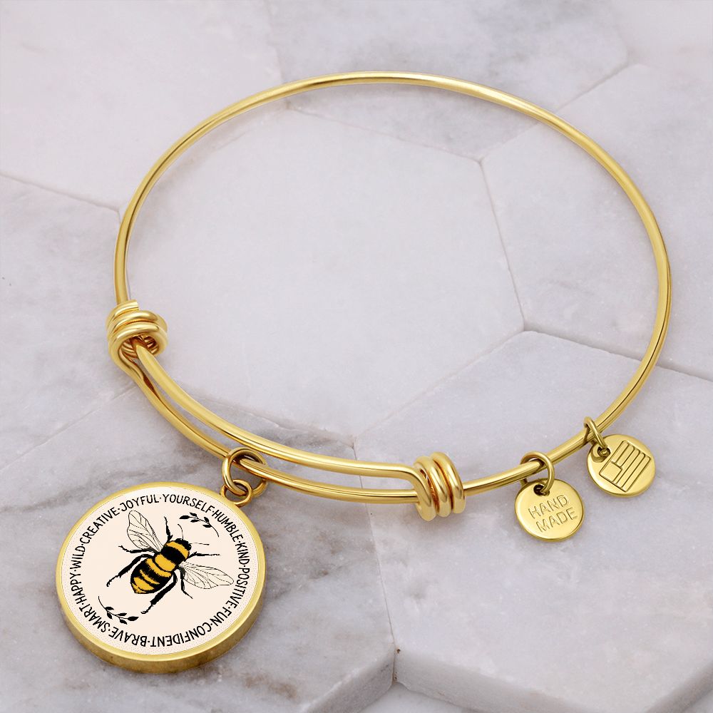 "Bee Something" Inspirational Graphic Bangle
