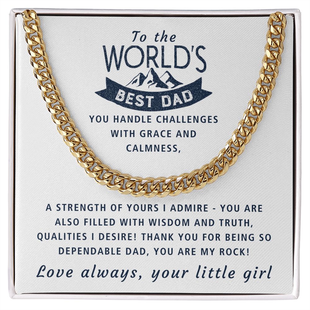 So Dependable - Length Adjustable Cuban Link Chain For Dad
