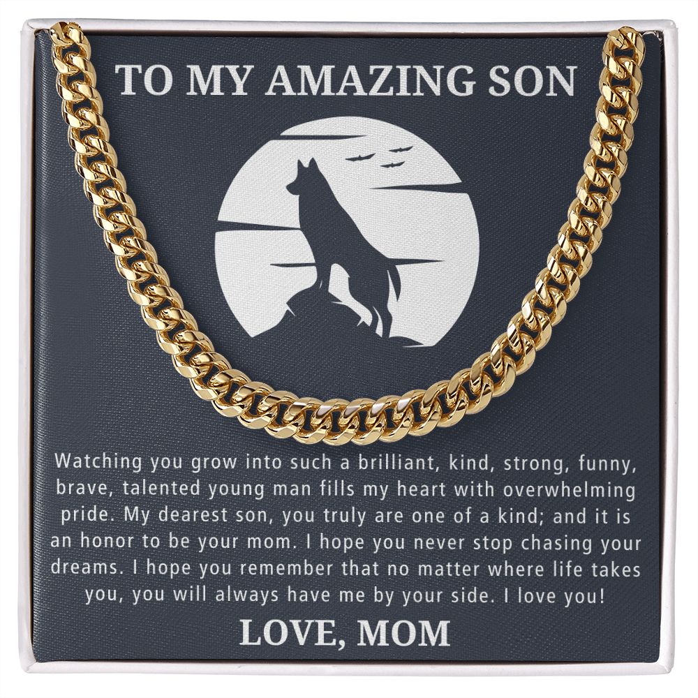 No Matter Where Life Takes You - Length Adjustable Cuban Link Chain For Son