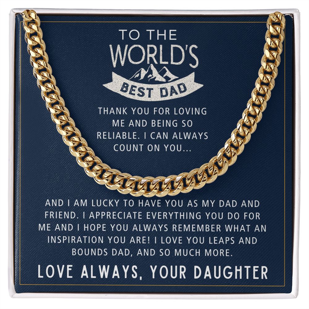 Leaps And Bounds And So Much More - Length Adjustable Cuban Link Chain For Dad