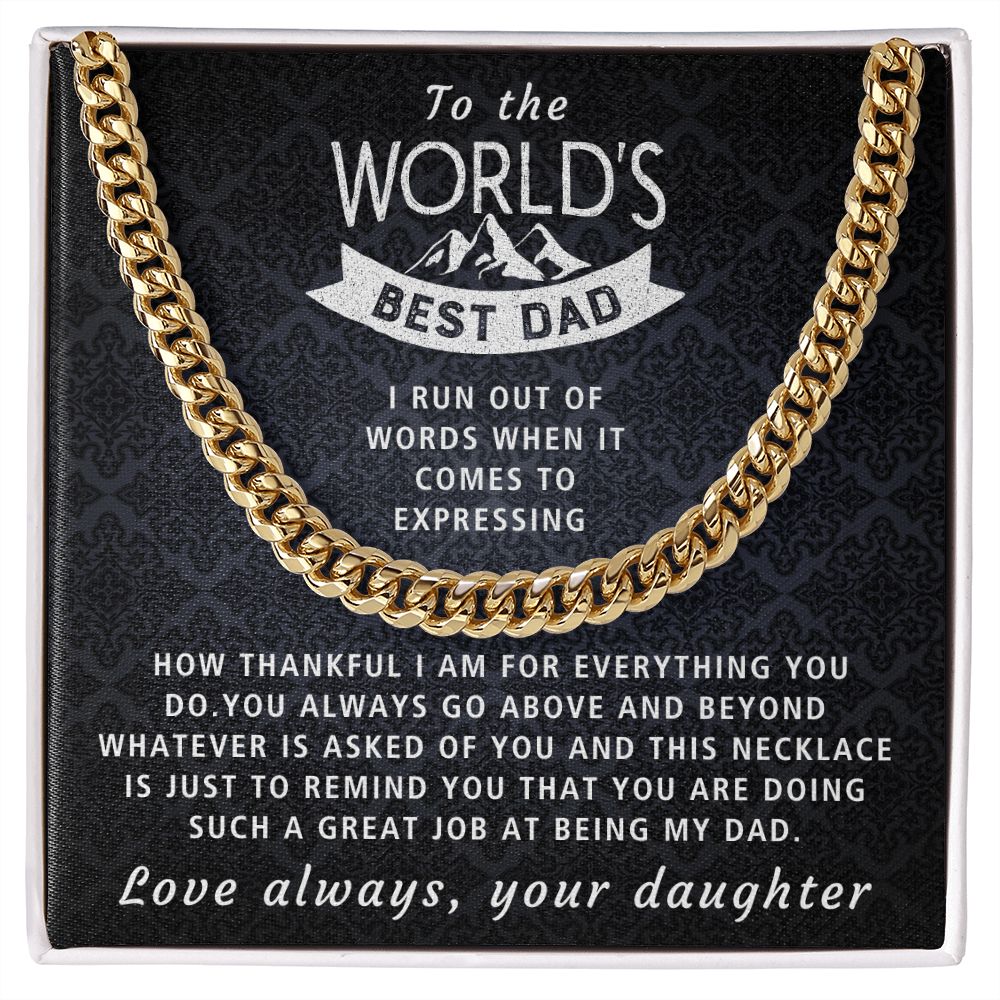 Going Above And Beyond - Length Adjustable Cuban Link Chain For Dad