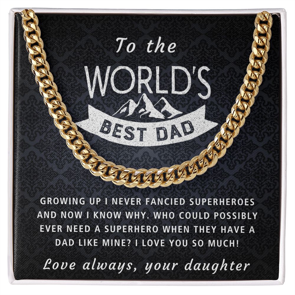 A Dad Like Mine - Length Adjustable Cuban Link Chain For Dad