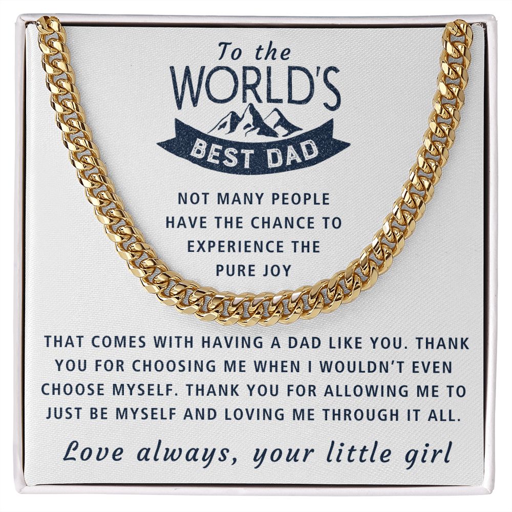 Loving Me Through It All - Length Adjustable Cuban Link Chain For Dad