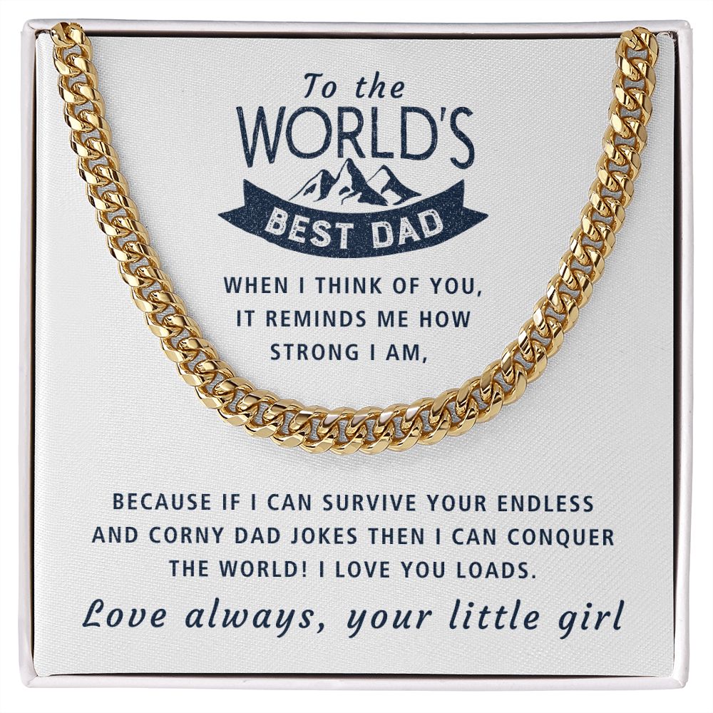 I Can Conquer The World - Length Adjustable Cuban Link Chain For Dad