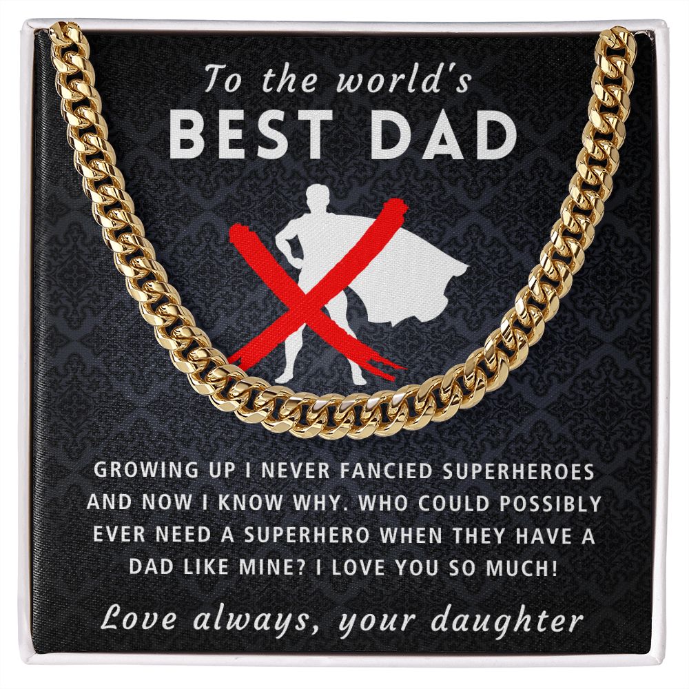 A Dad Like Mine - Length Adjustable Cuban Link Chain For Dad