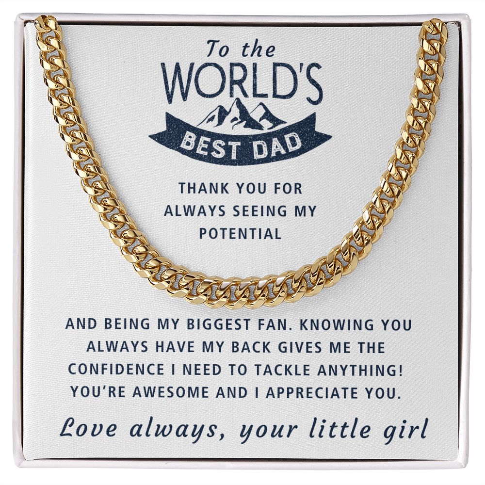 Knowing You Always Have My Back - Length Adjustable Cuban Link Chain For Dad