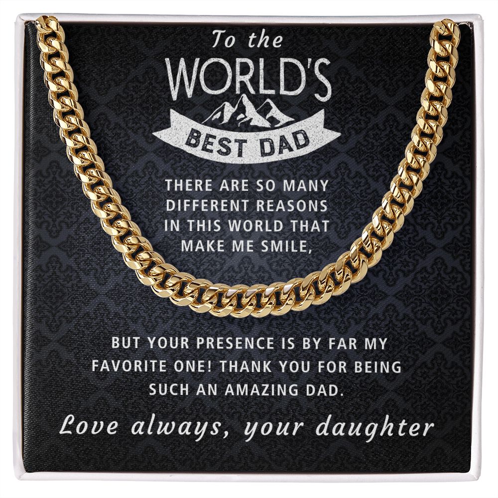 You Make Me Smile - Length Adjustable Cuban Link Chain For Dad