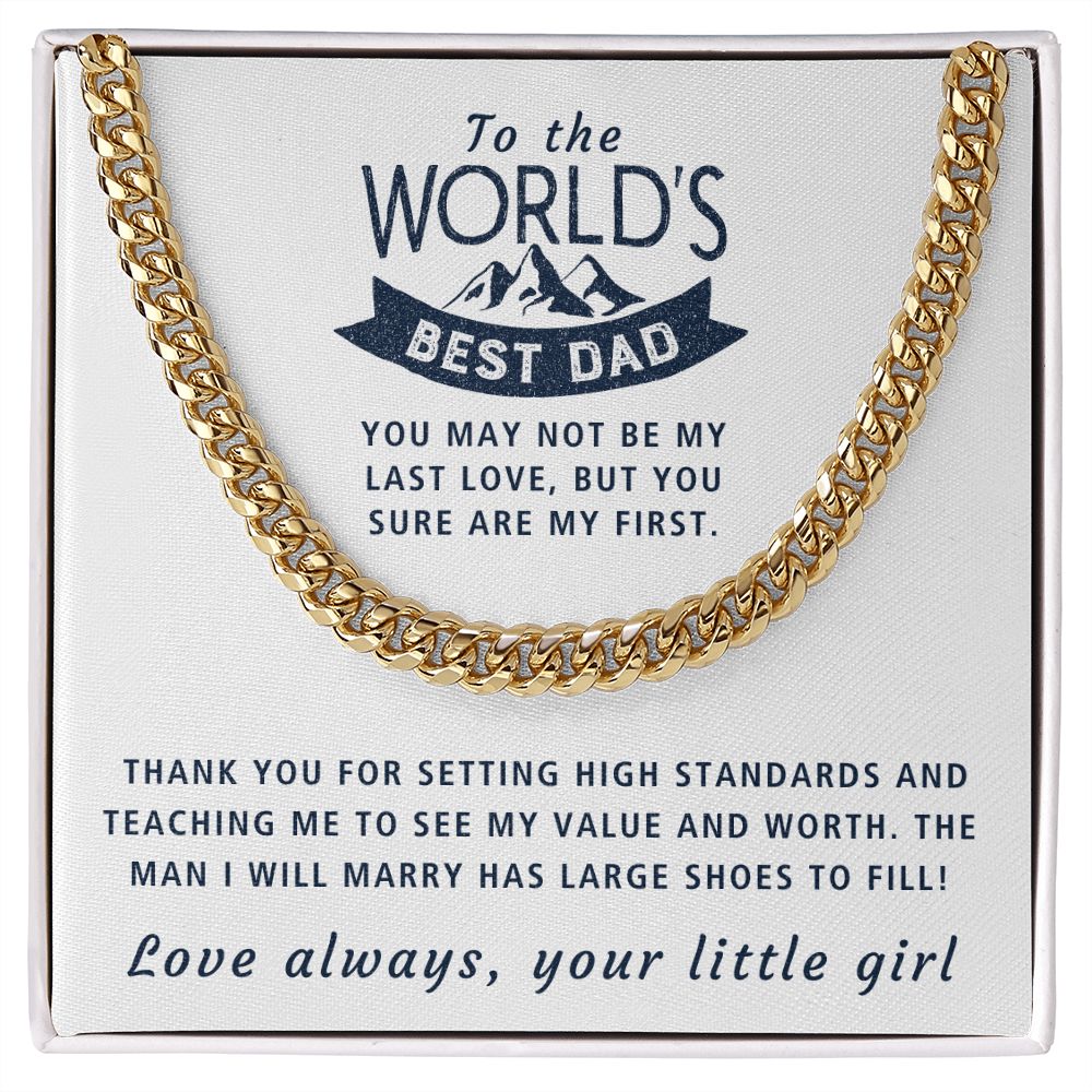 My First Love - Length Adjustable Cuban Link Chain For Dad