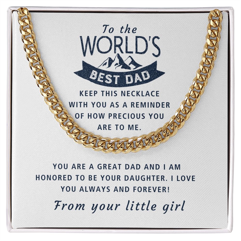 Precious - Length Adjustable Cuban Link Chain For Dad