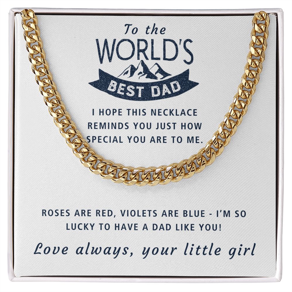 So Lucky To Have A Dad Like You - Length Adjustable Cuban Link Chain For Dad