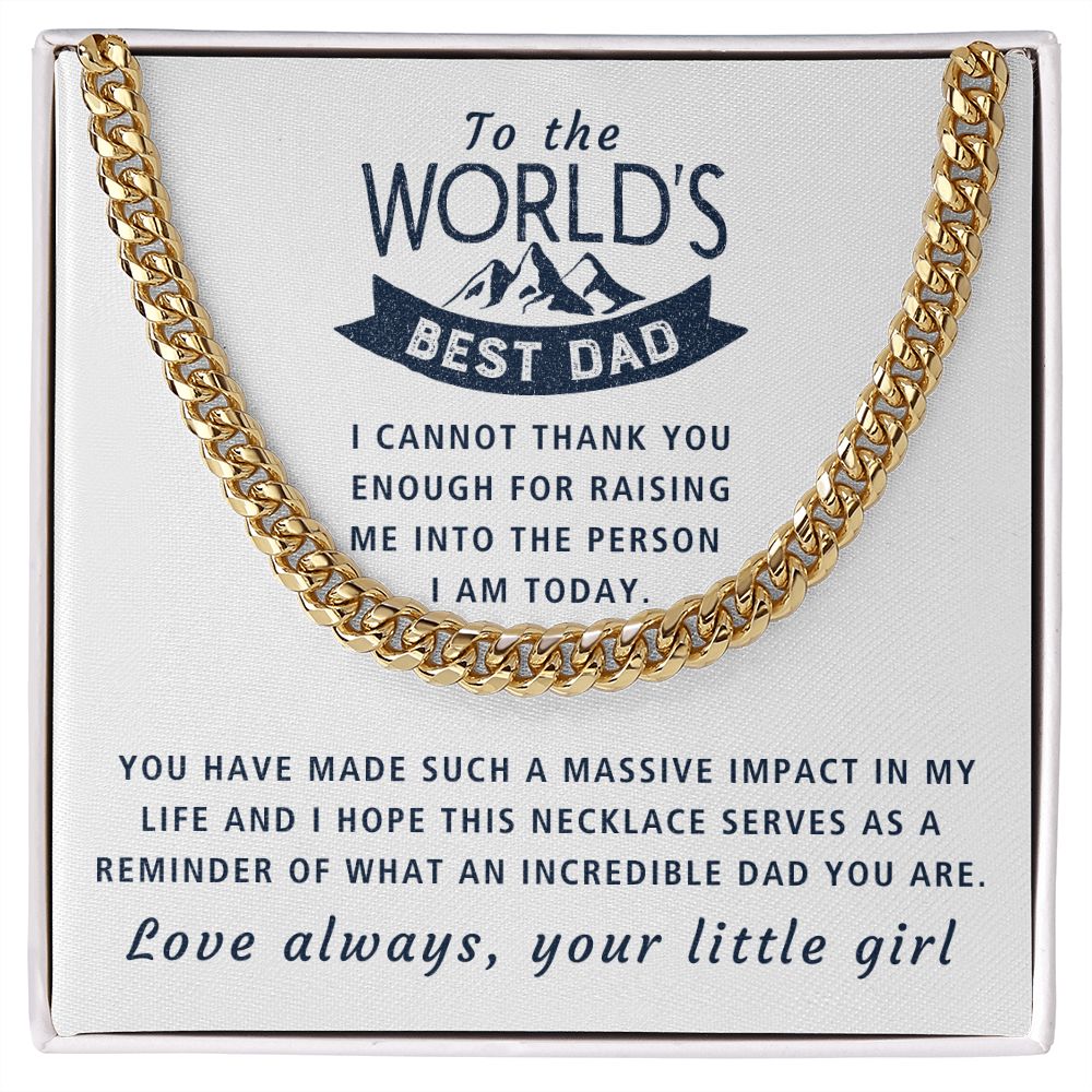 The Person I Am Today - Length Adjustable Cuban Link Chain For Dad