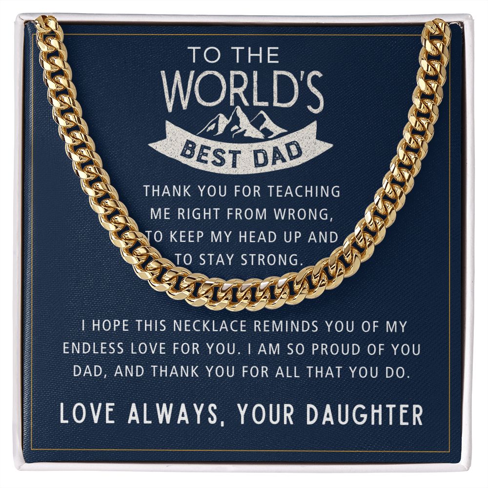 For All That You Do - Length Adjustable Cuban Link Chain For Dad