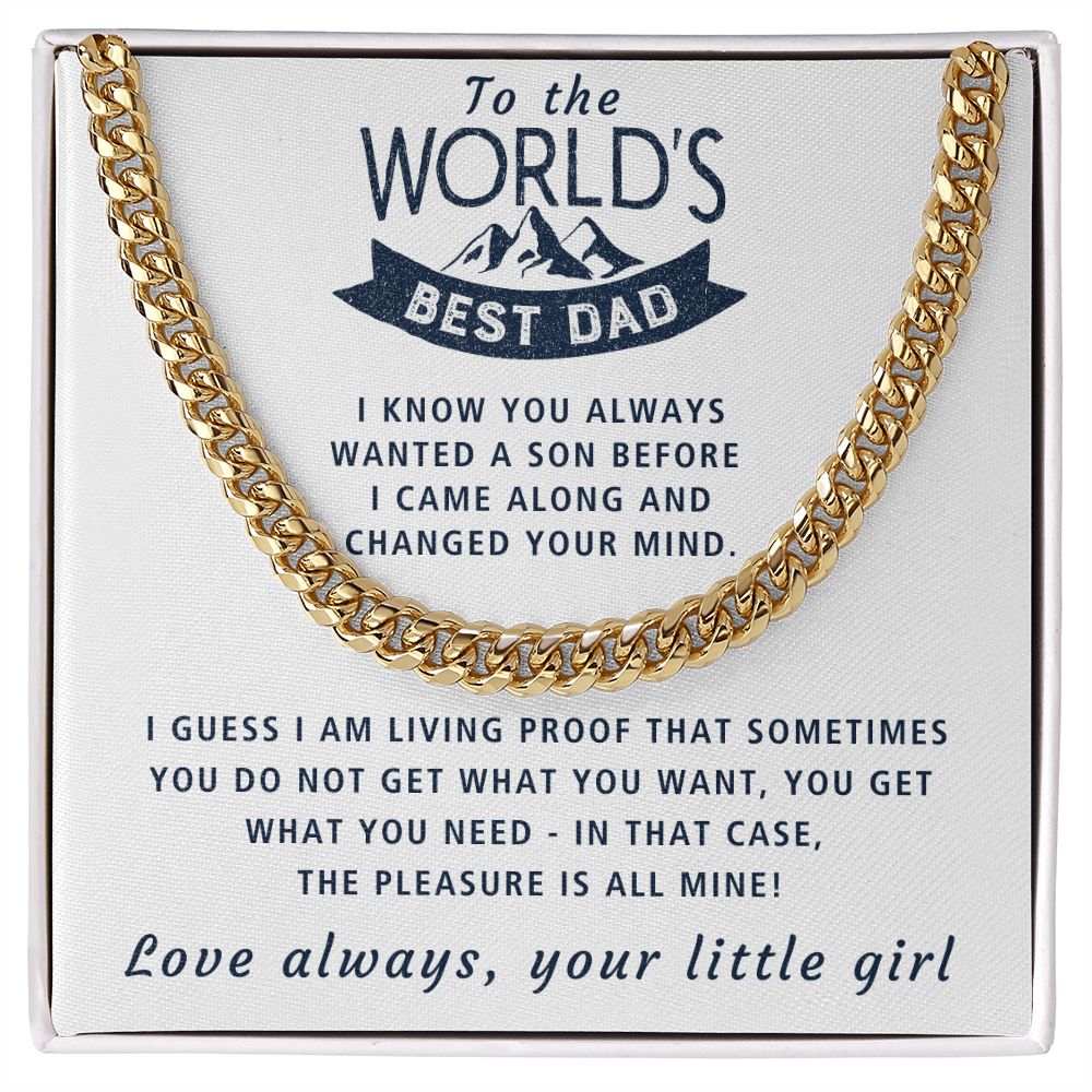 You Get What You Need - Length Adjustable Cuban Link Chain For Dad
