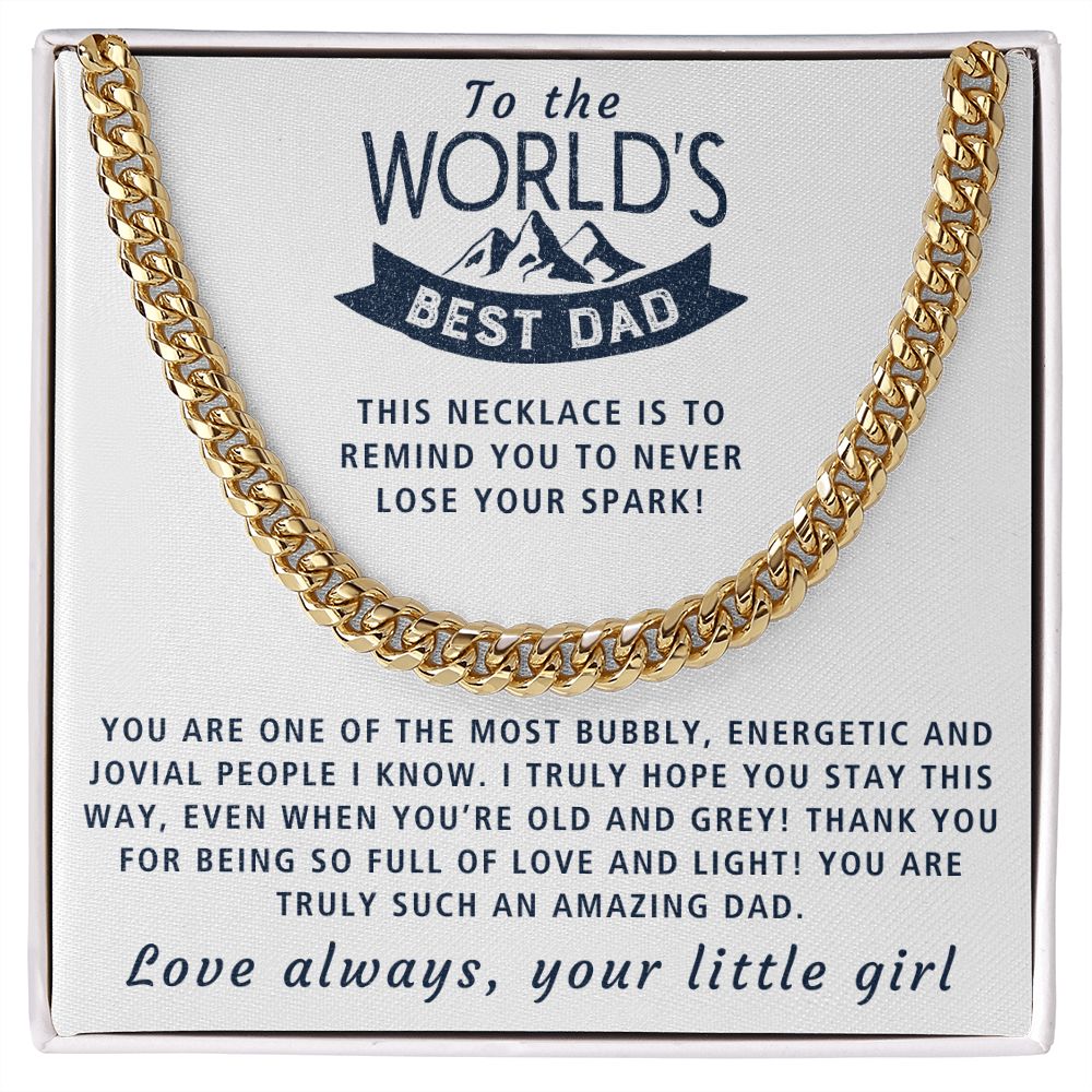 Never Lose Your Spark - Length Adjustable Cuban Link Chain For Dad