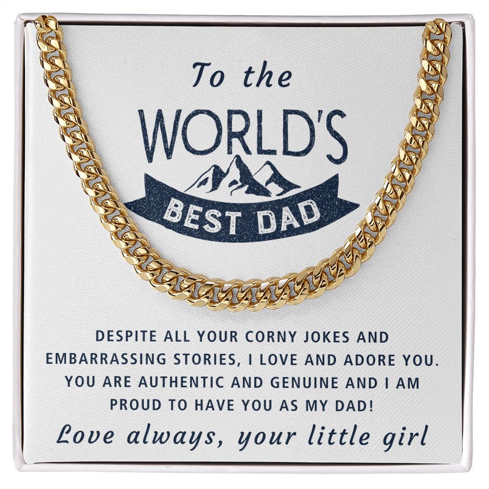 I Love And Adore You - Length Adjustable Cuban Link Chain For Dad