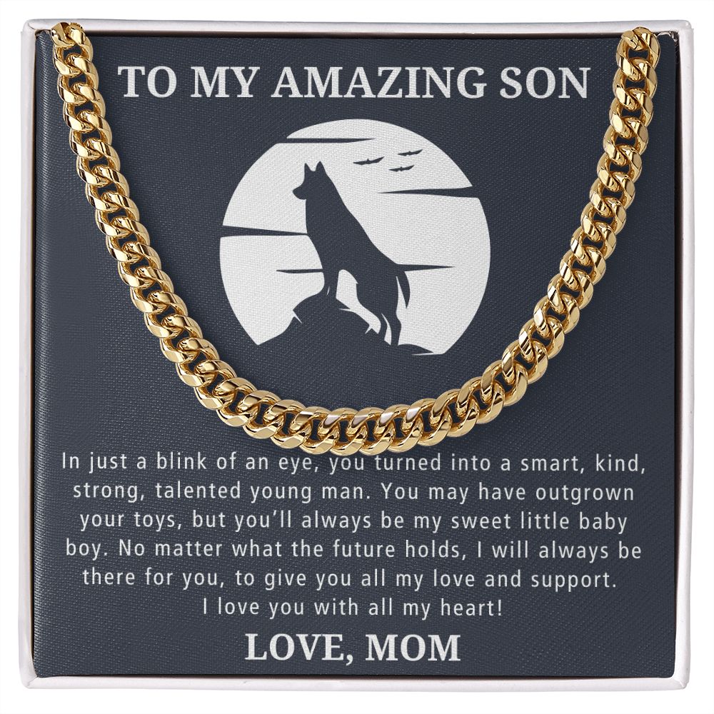 All My Love And Support - Length Adjustable Cuban Link Chain For Son
