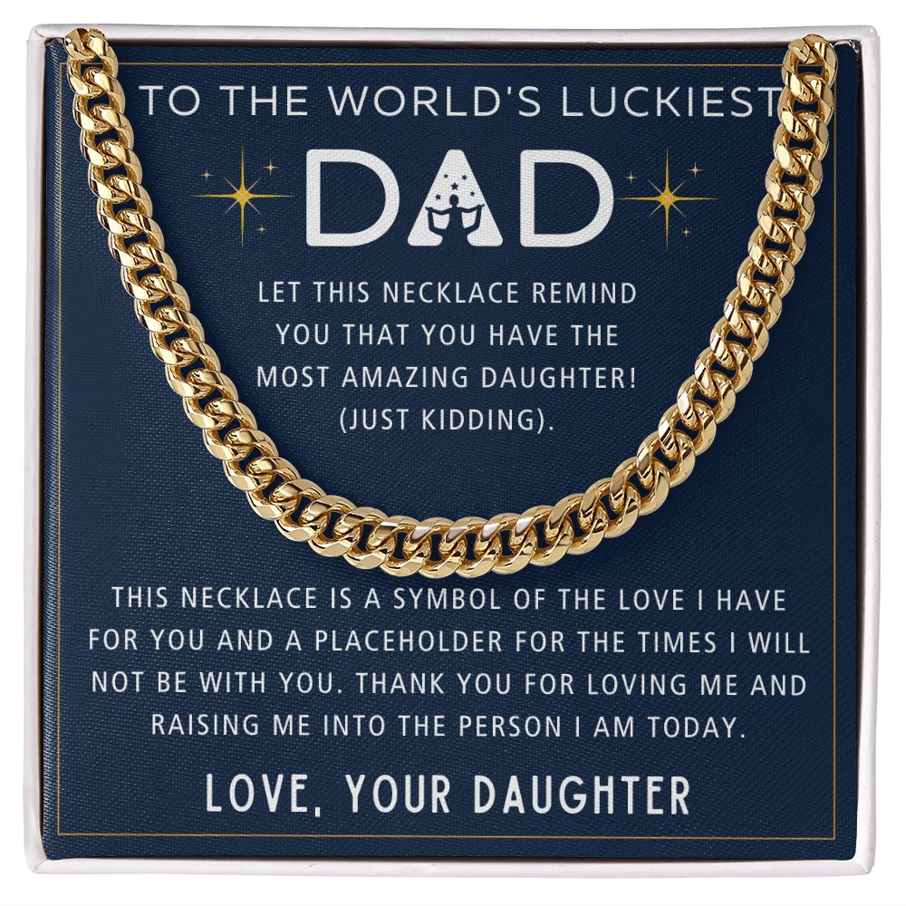 Symbol Of Love - Length Adjustable Cuban Link Chain For Dad