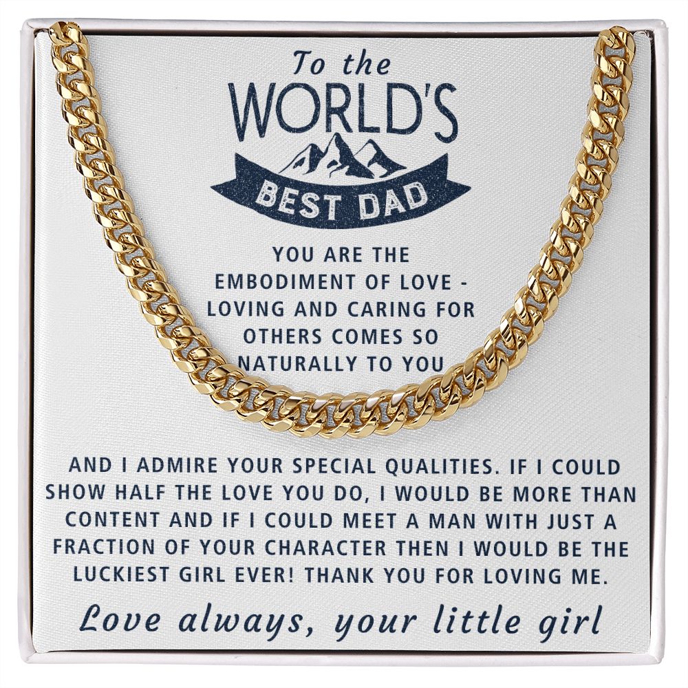 Embodiment Of Love - Length Adjustable Cuban Link Chain For Dad
