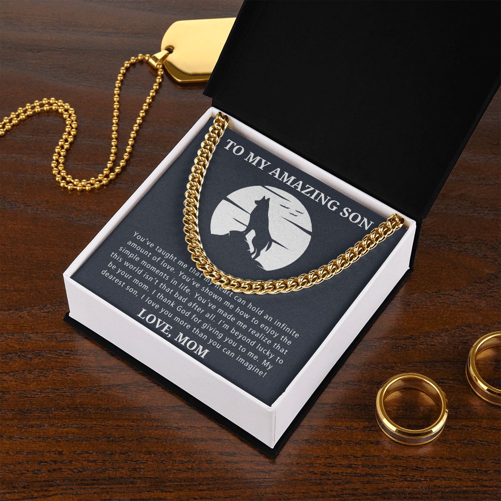 Infinite Love - Length Adjustable Cuban Link Chain For Son