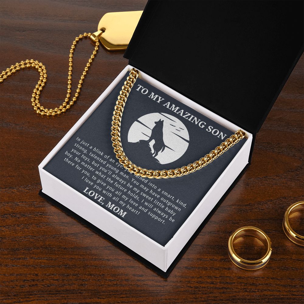 All My Love And Support - Length Adjustable Cuban Link Chain For Son