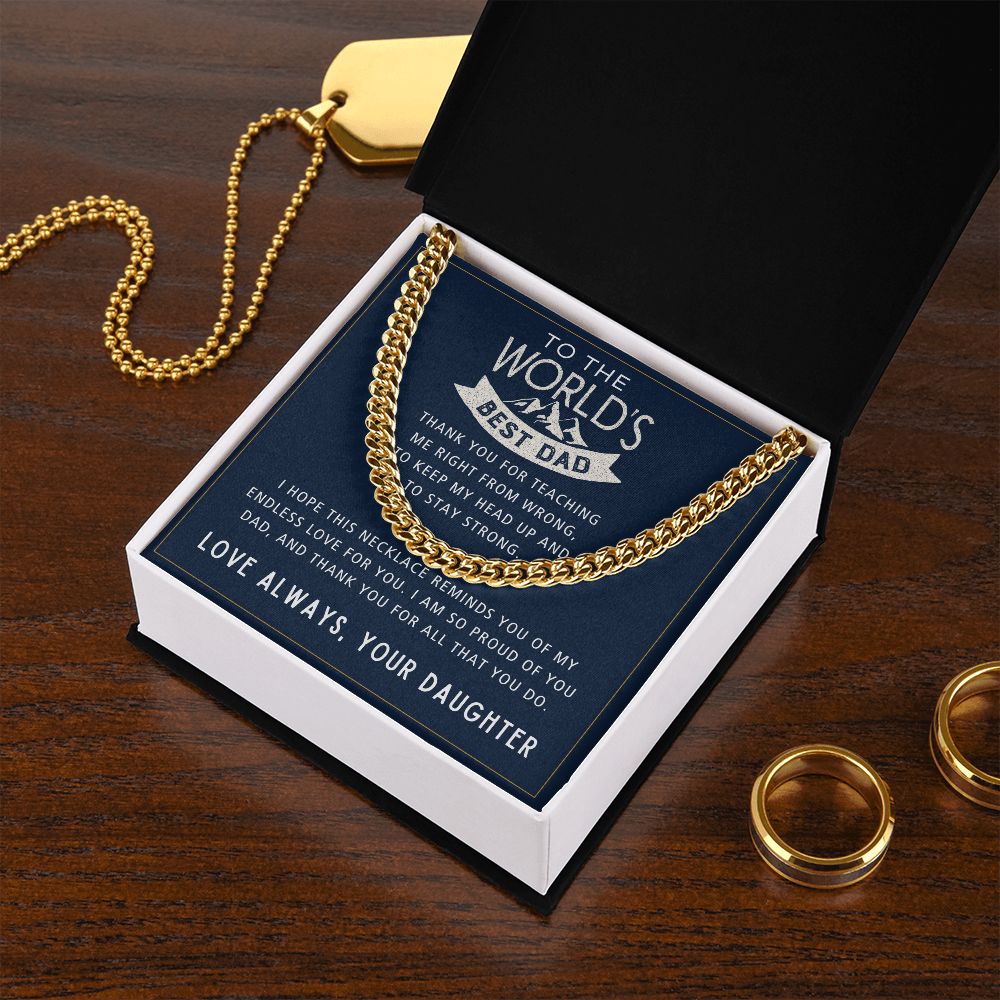 For All That You Do - Length Adjustable Cuban Link Chain For Dad
