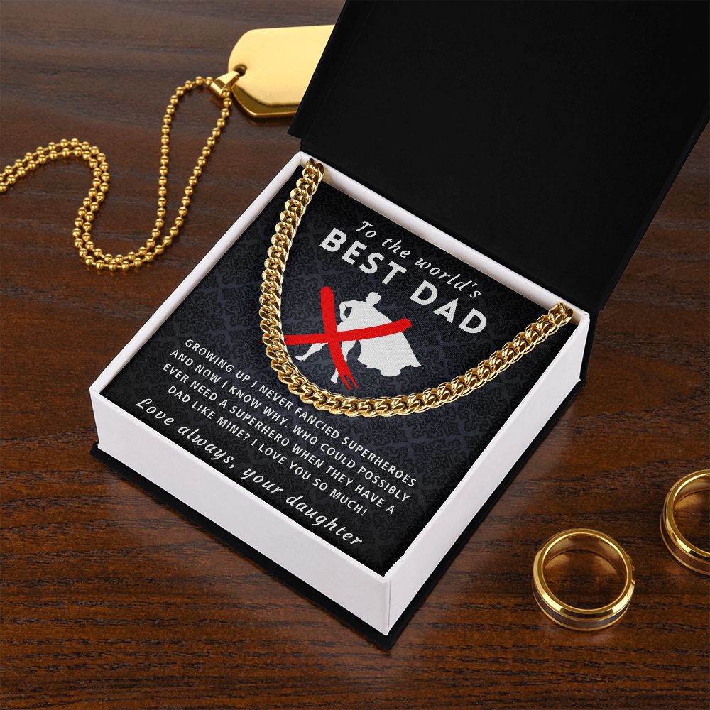 A Dad Like Mine - Length Adjustable Cuban Link Chain For Dad