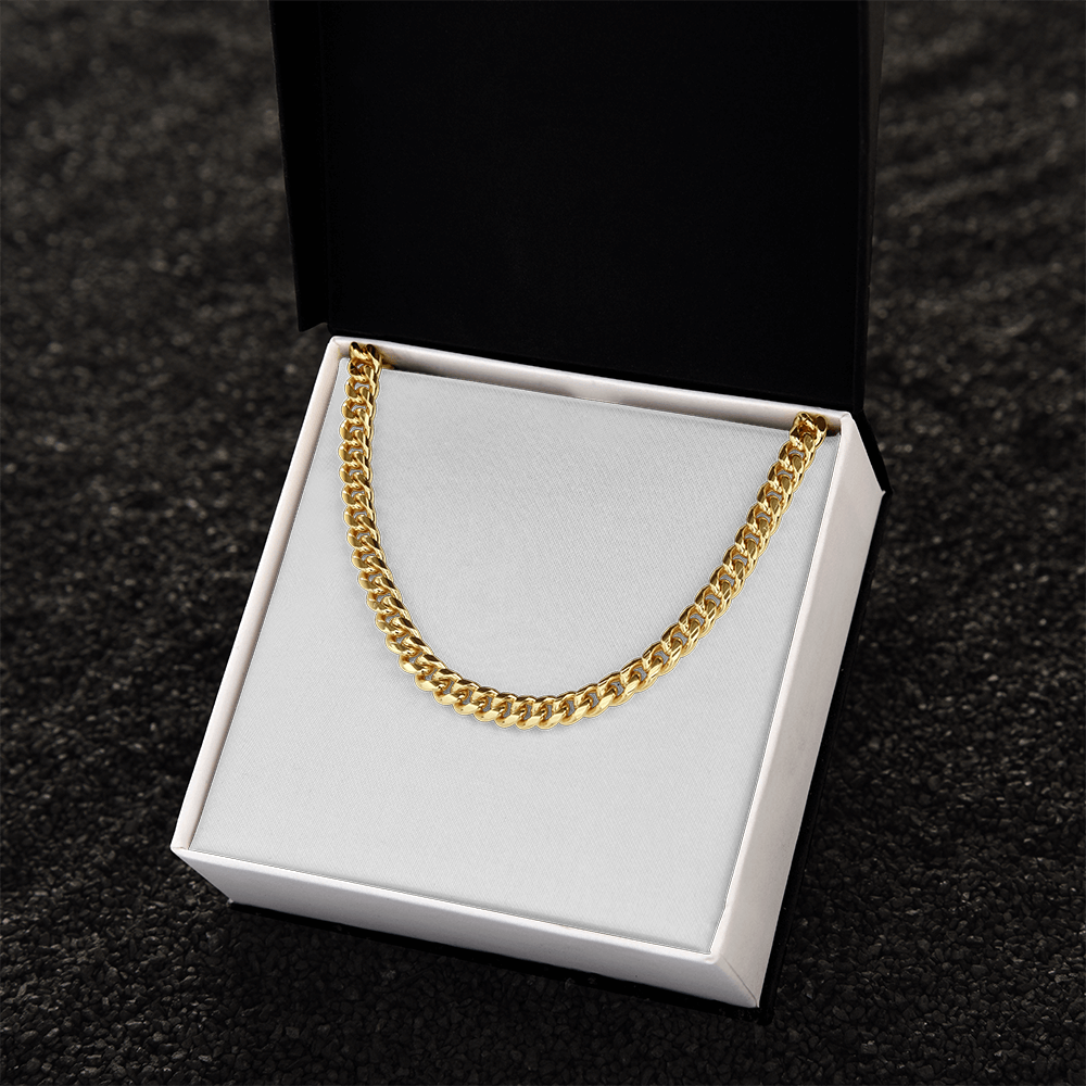 The Day My Life Truly Began - Length Adjustable Cuban Link Chain For Son